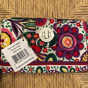 Vera Bradley Turn Lock Wallet - Viva La Vera